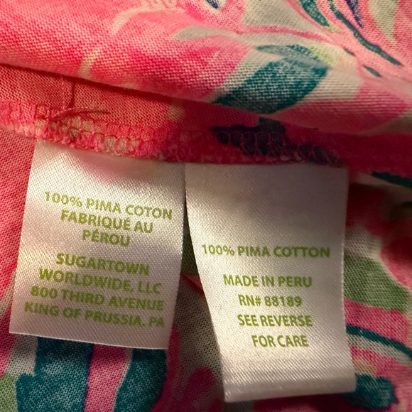 Lilly Pulitzer Pink Pima Cotton Toucan Tank Top Size Small - Picture 8 of 8